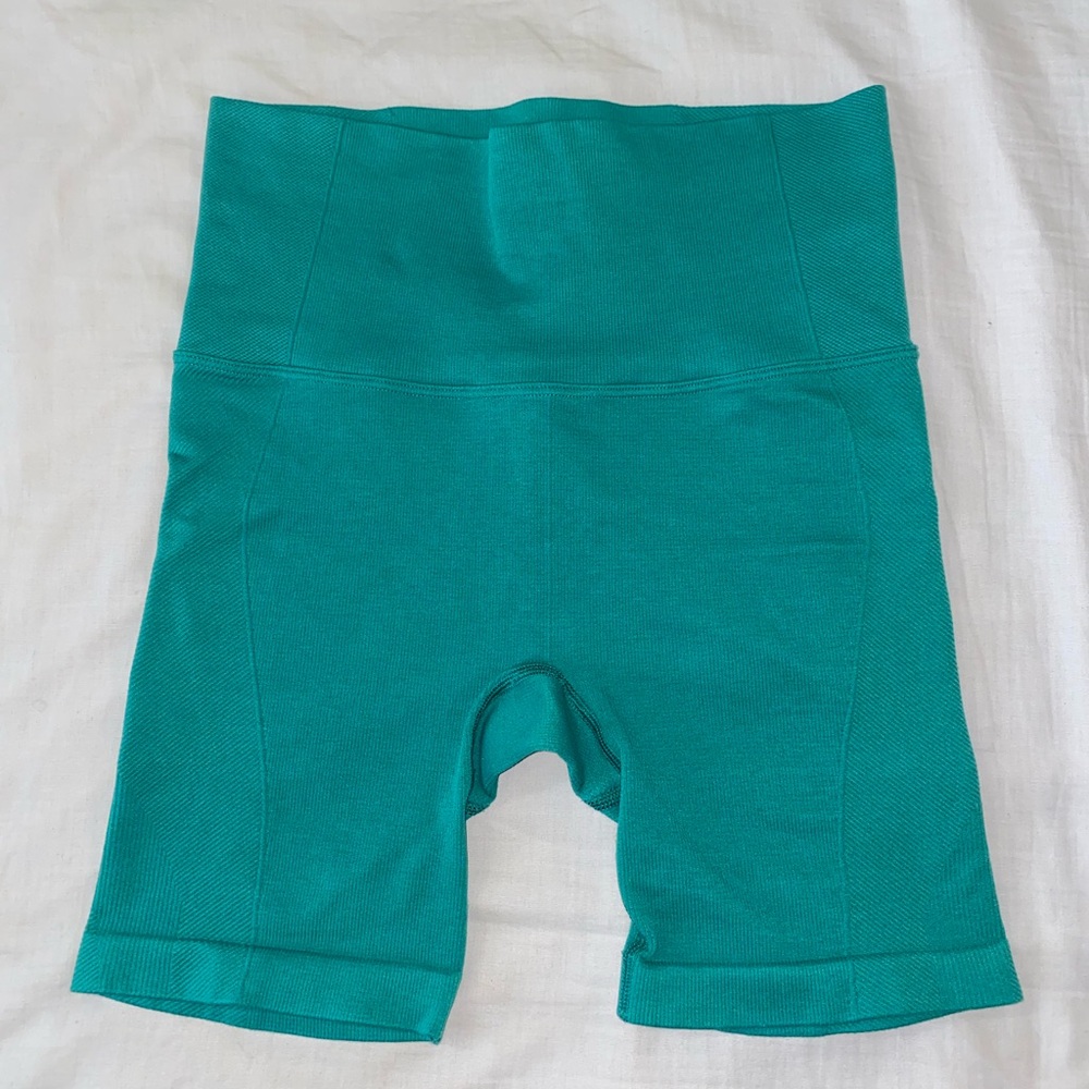 Green/Teal High-Waisted Biker Shorts